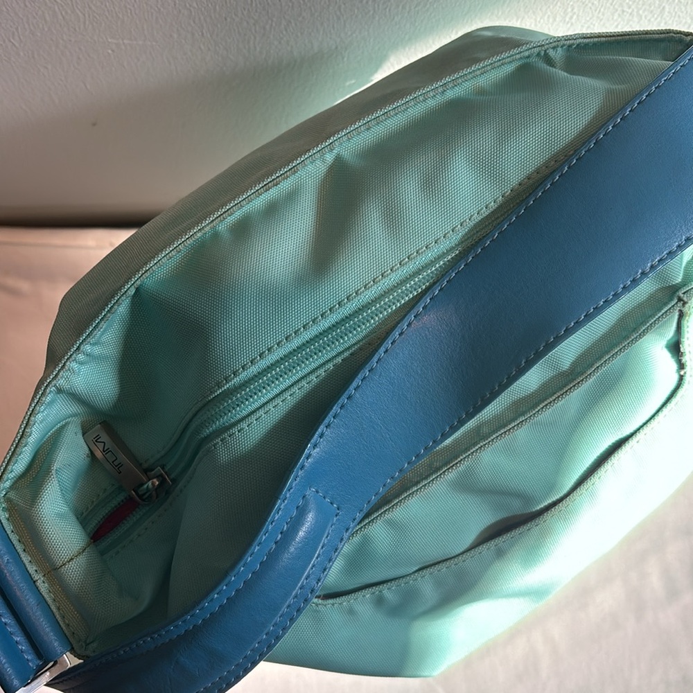 Tumi Mint Green Shoulder Bag with Blue Strap - Picture 12 of 13